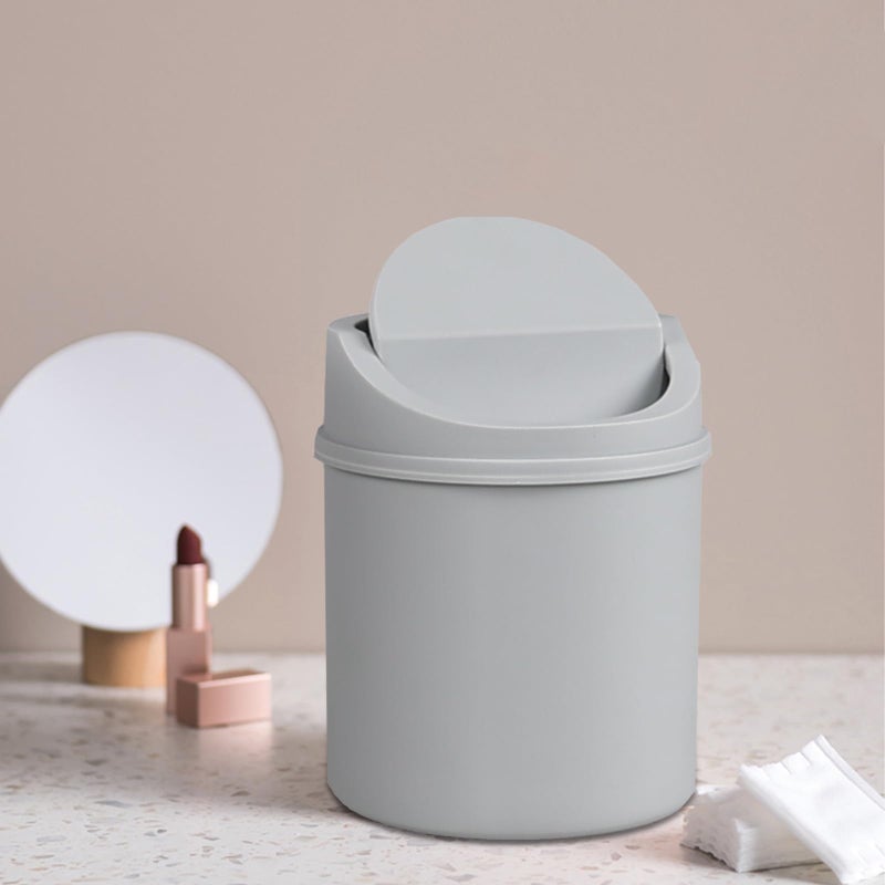 Eagrye 0.5 Gallon Mini Desktop Trash Can with Swing Lid, Swing-top Tiny Garbage Can, Gray - Image 4